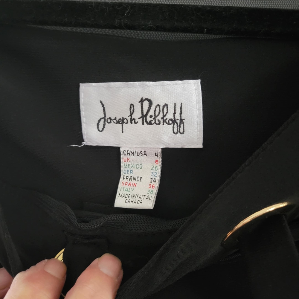 Joseph Ribkoff Black Dress with Gold Rings - Picture 2 of 2